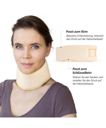 RESTCLOUD Adjustable Neck Support Collar - Soft Foam Neck Pillow for Pain Relief - Universal Fragrance - Ideal for Sleeping (White 6.4 cm Deep) - Buy Online on GoSupps.com