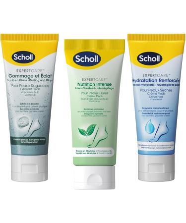 SCHOLL Pack containing 1 Intense Nutrition Foot Cream 75 ml + 1 Scrub Cream 75 ml + 1 Soothing Moisturizing Cream 75 ml - Pack of 5 Packs - Buy Online on GoSupps.com
