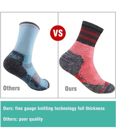 FEIDEER Women's Hiking Walking Socks 4-Pack - Dark Gray/Purple/Red/Yellow - Medium - Buy Online on GoSupps.com
