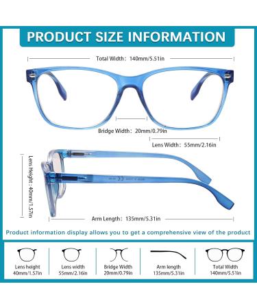 6 Pack Reading Glasses for Men & Women - Blue Light Blocking Anti-UV - Spring Hinge 1.5x Readers - Buy Online on GoSupps.com