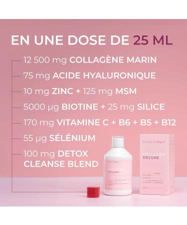 Swedish Collagen - Collagen Deluxe 500 ml + Collagen Pure I 12500 mg Marine Collagen (Type I & III) I Liquid Marine Collagen - Buy Online on GoSupps.com