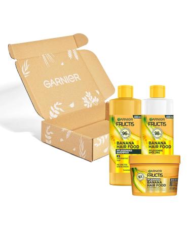 Buy Garnier Fructis Rich Hair Care Set - Deep Nourishment with Vitamin & Lipid Complex | Banana Hair Food Shampoo & 3-in-1 Mask | 400ml & 1.2L Pack - International Shipping Available - Buy Online on GoSupps.com