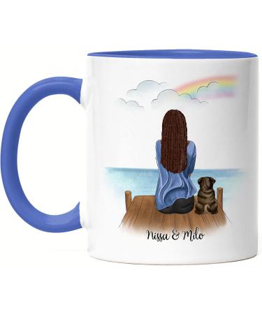 Personalized Kiddle-Design Dog Mom Mug - Unique Blue Gift for Dog Lovers & Owners - Buy Online on GoSupps.com