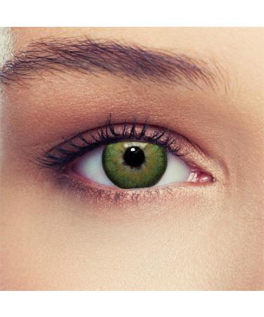 Buy Green Colored Contact Lenses - Monthly Strength - Natural Look for Dark Eyes - Free Container Included - Buy Online on GoSupps.com
