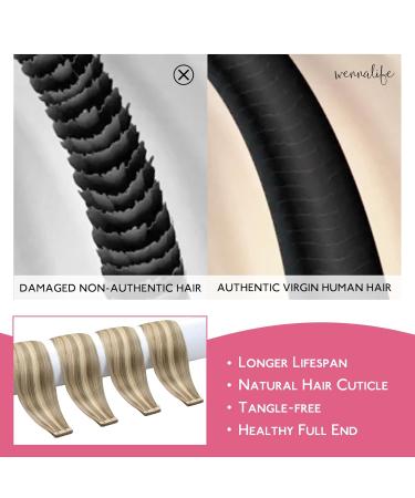 Shop If-of-Hearted Tape Extensions - Real Hair Ash Brown Highlights & Gold Blonde - 10pcs 25cm 20g Invisible Hair Extensions - Buy Online on GoSupps.com