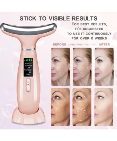 Buy Youngfocus Face-Neck Massager - Vibration Cooling & Thermal Anti-Aging Skin Care Device (Pink) - Firm & Tighten Your Skin - Buy Online on GoSupps.com