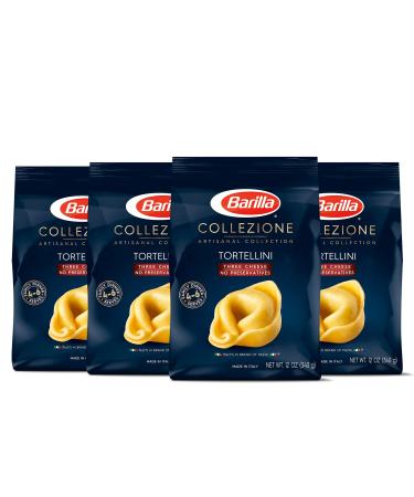 BARILLA Collezione Three Cheese Tortellini Pasta, 12 oz. Bag (Pack of 4) - 6 Servings Per Bag - Pantry Friendly Artisanal Dried Tortellini - Non-GMO, All Natural Ingredients, No Preservatives Three Cheese Torellini 4 Pack