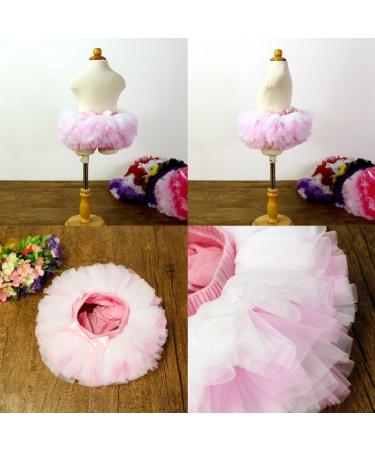 HOOLCHEAN Baby Girls Fluffy Tutu Skirt with Diaper Cover Bloomer (1-2 Years) - Pink White - Buy Online on GoSupps.com
