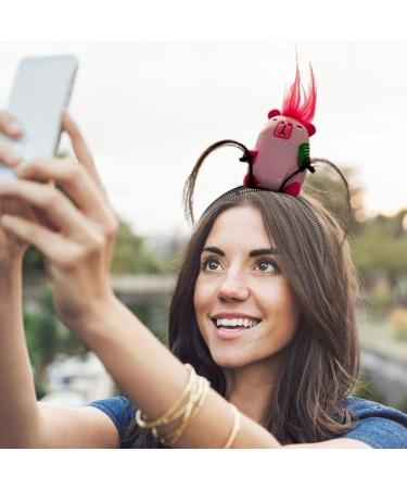 Aizuoni Capybara Hair Bands Capybara Animal Funny Headband | Cute Animal Hair Hoop Non Slip Solid Head Band Plush Doll Headband for Face Washing Pink - Buy Online on GoSupps.com