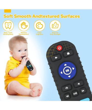 Silicone TV Remote Teething Toy - BPA Free, for Babies 6-12 Months - Chew & Soothe Gums, Black - Buy Online on GoSupps.com