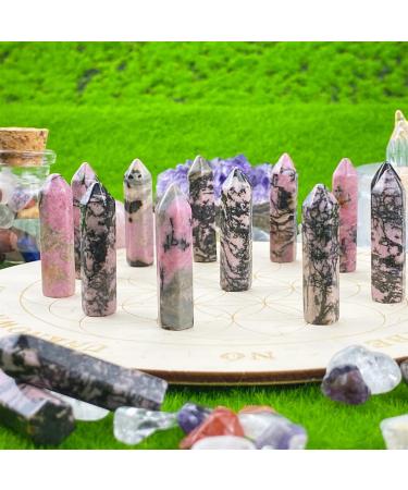 MAIBAOTA Rhodonite Healing Crystals Gifts Wands Hexagonal Pointed Gemstones Set Bulk for Women Beginner Chakra Stones Nature Reiki Spiritual Energy Balancing Protection Crystal 10pcs - Buy Online on GoSupps.com