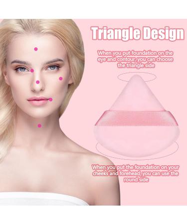 Pimoys 4-Piece Triangle Makeup Sponge Set for Loose Powder - Soft Cosmetic Foundation & Setting Powder Puffs - Beauty Blender Wet/Dry Tool in Pink - Buy Online on GoSupps.com