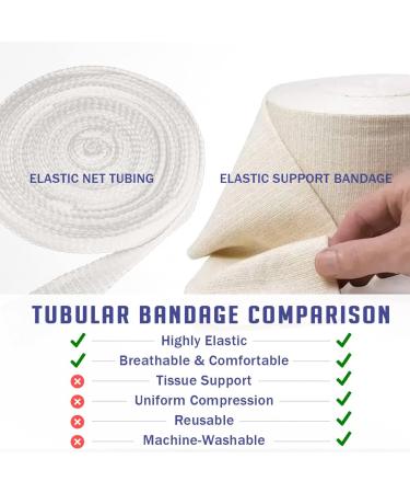 Everlit Elastic Tubular Support Bandage | Size F (4 x 11yd) | Large Arm, Knees, Legs Stockinette Tubing | Light to Moderate Compression - Buy Online on GoSupps.com