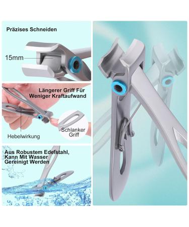 Jupeli Professional Toenail Clip Set - Sharp Stainless Steel Nail Clippers for Thick & Ingrown Nails 8PC Pedicure & Manicure Kit with Nail Scissors Shapers & Files - Perfect Foot Care Solution - Buy Online on GoSupps.com