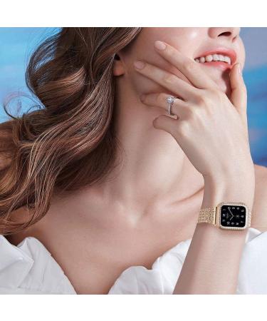Rose Gold 40mm Apple Watch Band + Case Set with Bling Diamond Metal Strap, Diamond Case & Screen Protector for Series 8 7 6 5 4 3 2 1 SE - 3-Pack Women's Edition - Buy Online on GoSupps.com
