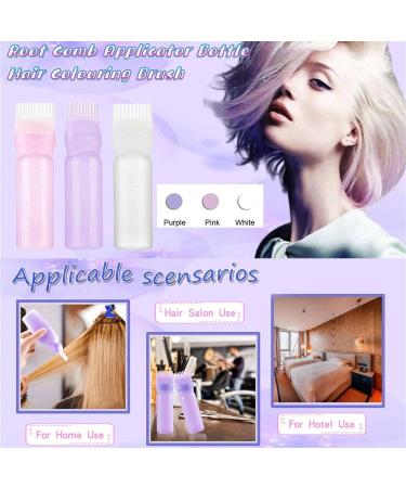 YUNFANG Hair Oil Applicator Bottle Root Comb Applicator Bottle Oil Dispenser For Hair Hair Coloring Brush Bottle With Graduation Portable Root Comb Applicator Bottle Hair Coloring Tool White+purple+pink - Buy Online on GoSupps.com