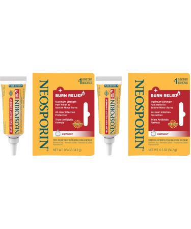 Neosporin Dual Action Burn Relief & First-Aid Antibiotic Ointment for 24-Hour Infection Protection & Maximum Strength Burn Pain Relief Made with Bacitracin Zinc Neomycin & Pramoxine HCl .5 oz