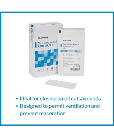 McKesson Skin Closure Strips 1/8 x 3 50 Count - Sterile Reinforced - Buy Online on GoSupps.com