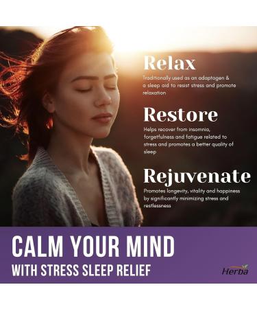 Stress Relief Supplements Natural Anxiety Relief and Anti Stress Formula | Ashwagandha L-Theanine Reishi and Rhodiola Rosea as Cortisol Supplement | 60 Capsules | Made in Canada | Stress Sleep Relief - Buy Online on GoSupps.com