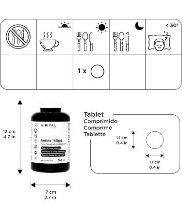 Natural Iodine 150 mcg. 365 vegan tablets for 1 year. Iodine from Organic Kelp Algae. For the improvement of metabolism - Buy Online on GoSupps.com