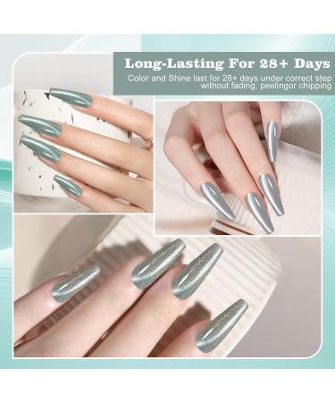 ADHERE 12ML Cat Eye Gel Nail Polish Set - Holographic Glitter Colors Soak Off LED Gel Kit for Nail Art & DIY Gifts | Half-City Blossoms Series - Buy Online on GoSupps.com