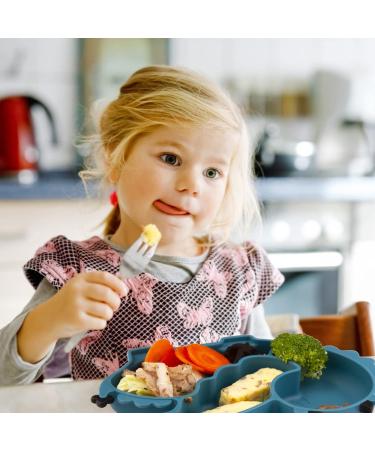 Silicone Suction Plate for Toddlers - Self Feeding Training Dish for Baby & Toddler | Wyvern Navy - Buy Online on GoSupps.com