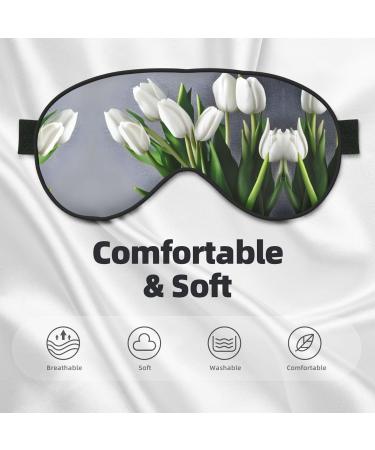 SSIMOO White Tulips Eye Mask - Soft Double-Sided Light Blocking for Better Sleep - Buy Online on GoSupps.com