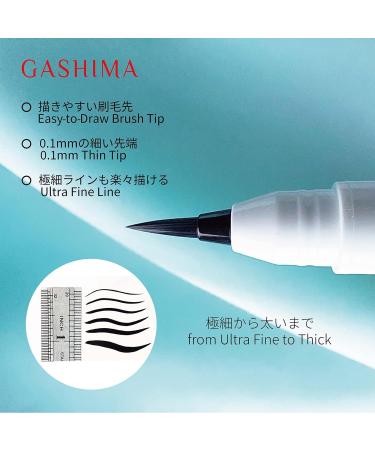 GASHIMA Liquid Eyeliner Black Unique Waterproof Formula Quick Dry 24 Hours Long-Lasting 0.1mm Easy-to-Draw Brush Tip Ultra Fine Line Made in Japan - Buy Online on GoSupps.com