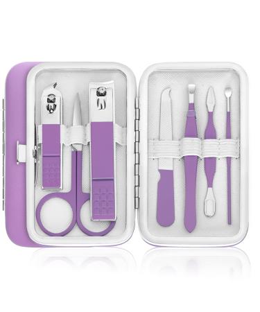 Manicure Kit Women Nail Clipper Set Nail Kits Manicure Set Finger Toe Nail Clippers Personal Care Set with Portable Travel Case Nail Cutter Grooming Kit Gifts for Women Wife Girls Girlfriend Parents Small-8Pcs