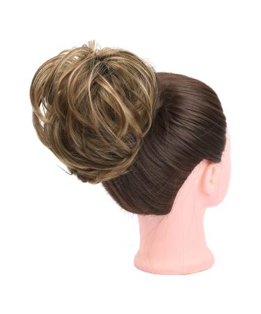 Elaine Synthetic Messy Bun Scrunchie: Medium Ash Brown & Light Ash Blonde Highlights - Women's Hair Updo Extension - Buy Online on GoSupps.com