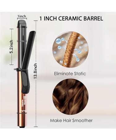Nicebay 1 Inch Curling Iron - Professional Ceramic Coated Wand with Fast Heat Up LED Display & Worldwide Compatibility - Buy Online on GoSupps.com