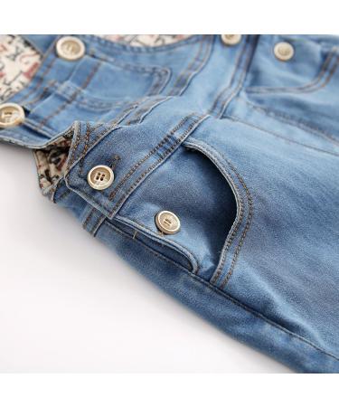KIDSCOOL SPACE Baby & Little Boys/Girls Light Blue Denim Overalls | 18-24 Months | Ripped & Soft Washed Design | Style 2061 - Buy Online on GoSupps.com