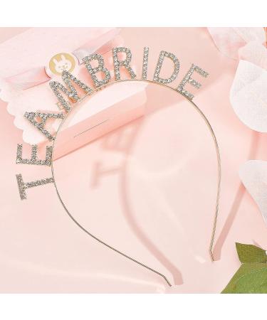 NICENEEDED Teambride Gold Headband | Bachelorette Party Bridal Crown with Sparkling Crystal Tiara - Wedding Decorations & Photo Props for Women (Style 6) - Buy Online on GoSupps.com