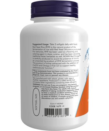 Now Foods Red Omega Red Yeast Rice with CoQ10 30mg - 90 Softgels | Heart Health Supplement - Buy Online on GoSupps.com