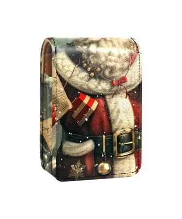 Travel Lipstick Organizer Case Lipstick Case Portable Makeup Bag With Mirror Christmas Stamp Santa Claus Y184h9vuux
