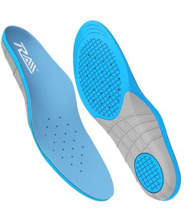 Rdiner Arch Support Sport Insoles with Shock Absorption  Orthotic Insoles for Plantar Fasciitis Pain Relief  Medium  High Arch  Flat Feet  Over Pronation & Standing All Day - Inserts for Men & Women Gray M (Men 6.5-8/Wom...