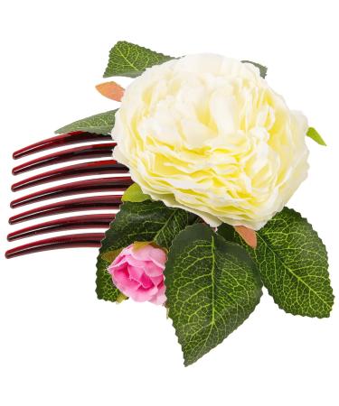 IWOWHERO Flower Headpiece Flower Hair Accessories Bridal Hair Accessories Hair Side Combs for Women Side Hair Combs Flower Hair Pin Flower Hair Comb Plastic Hairpin Bride European Fashion