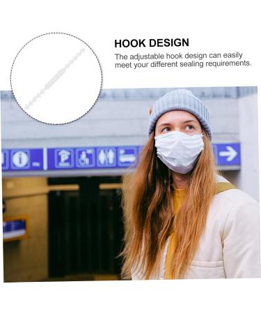 Gatuida Coat Hanger Hooks - 60 Pieces White Cartoon Mask Hooks with Elastic Cord | Durable PP Protective Mask Holders for International Shipping - Buy Online on GoSupps.com