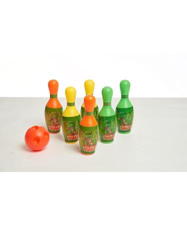 Dinosaur Glow in The Dark LED Bowling Set for Kids - Indoor Outdoor Play Game with 6 Pins and 1 Ball - Buy Online on GoSupps.com