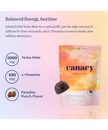 Canary Sunrise Spark Gummies - Paradise Punch Daily Balanced Energy Boost & Focus Support - Yerba-Mate Gluten-Free Non-GMO - 60 Vegan Gummies - Buy Online on GoSupps.com