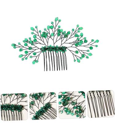 Angoily Green Branches and Leaves Hair Comb Wedding Hair Clip Hair Comb Green Rhinestone Barrettes Prom Tiara Rhinestone Hair Barrette Hair Pin Crystal Leaf Accessories Banquet - Buy Online on GoSupps.com