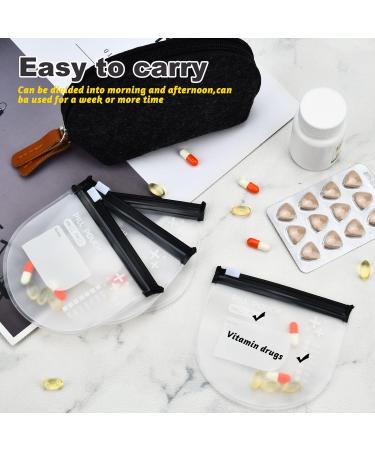 10 Pack Pill Organizer Pouches - BPA-Free Reusable Zippered with Write-On Labels Perfect for Medicine & Daily Travel (3.54 x 3.93 inches - Buy Online on GoSupps.com