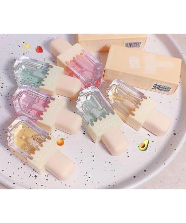AZLESLOG 3Pcs Ice Cream Lip Gloss Set - Fruit Pearlescent Plumping Lip Tint, Transparent Toot Lip Balm, Crystal Jelly Long Lasting Moisturizing Lip Oil - Hydrating Lip Gloss Trio - Buy Online on GoSupps.com