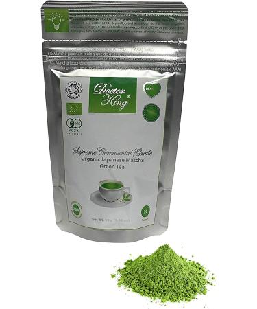 DOCTOR KING Supreme Ceremonial Grade Organic Japanese Matcha Green Tea | Top Grade: Ceremonial Grade AAA (The BEST Ceremonial Grade Matcha Available) | Made in Japan | Net Weight 30 g