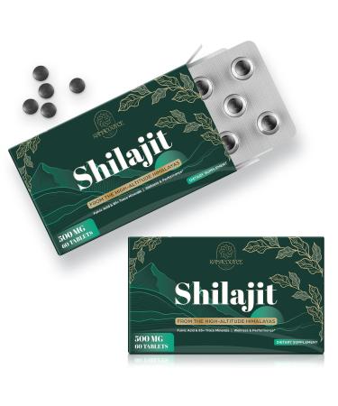 30,000 MG Shilajit Tablets, Shilajit Himalayan Organic, with Fulvic Acid & 85+ Trace Minerals, More Effective Than Shilajit Resin & Capsules, Shilajit for Men & Women, with Lab Test. 120 Count. 60 Count (Pack of 2)