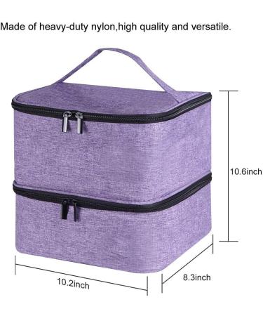 Famard Double-Layer Nail Polish Organizer & Dryer Case - Holds 42 Bottles & 1 LED Lamp - Portable & Adjustable Dividers - Purple - Buy Online on GoSupps.com