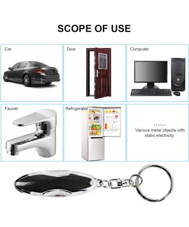 Anti-Static Keychain | Reusable Static Electricity Releaser | Led Light Static Eliminator Discharger for Daily Life Door Black - Buy Online on GoSupps.com