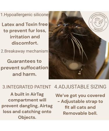 Hypoallergenic Apple Airtag cat collar Cat Tracker collar. Cat tracker GPS collar for small cats. Pet tracker for cats. Cat collar airtag GPS tracker for cats. Neutral Grey - Buy Online on GoSupps.com