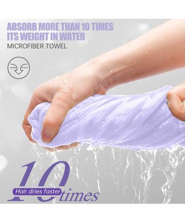 Ultra Absorbent Hair Drying Towel Turban 2 Pack - Purple, 10 X 26 - Quick Dry Wrap for Curly Long Thick Hair - Buy Online on GoSupps.com