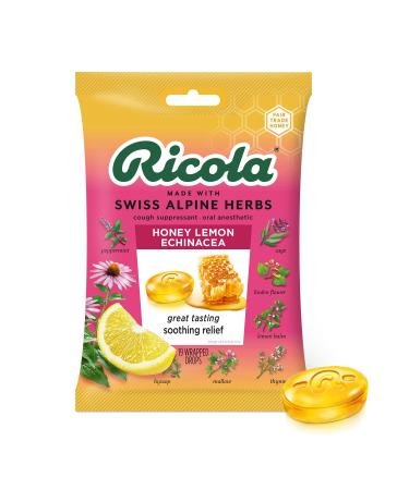 Ricola HoneyLemon with Echinacea Cough Suppressant Throat Drops, 19 Count (Pack of 1)